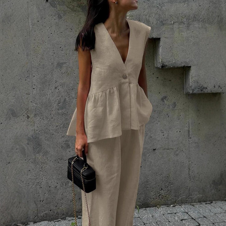Kvinnor Elegant Linnebyxdress Mirla-Eva Jonsson