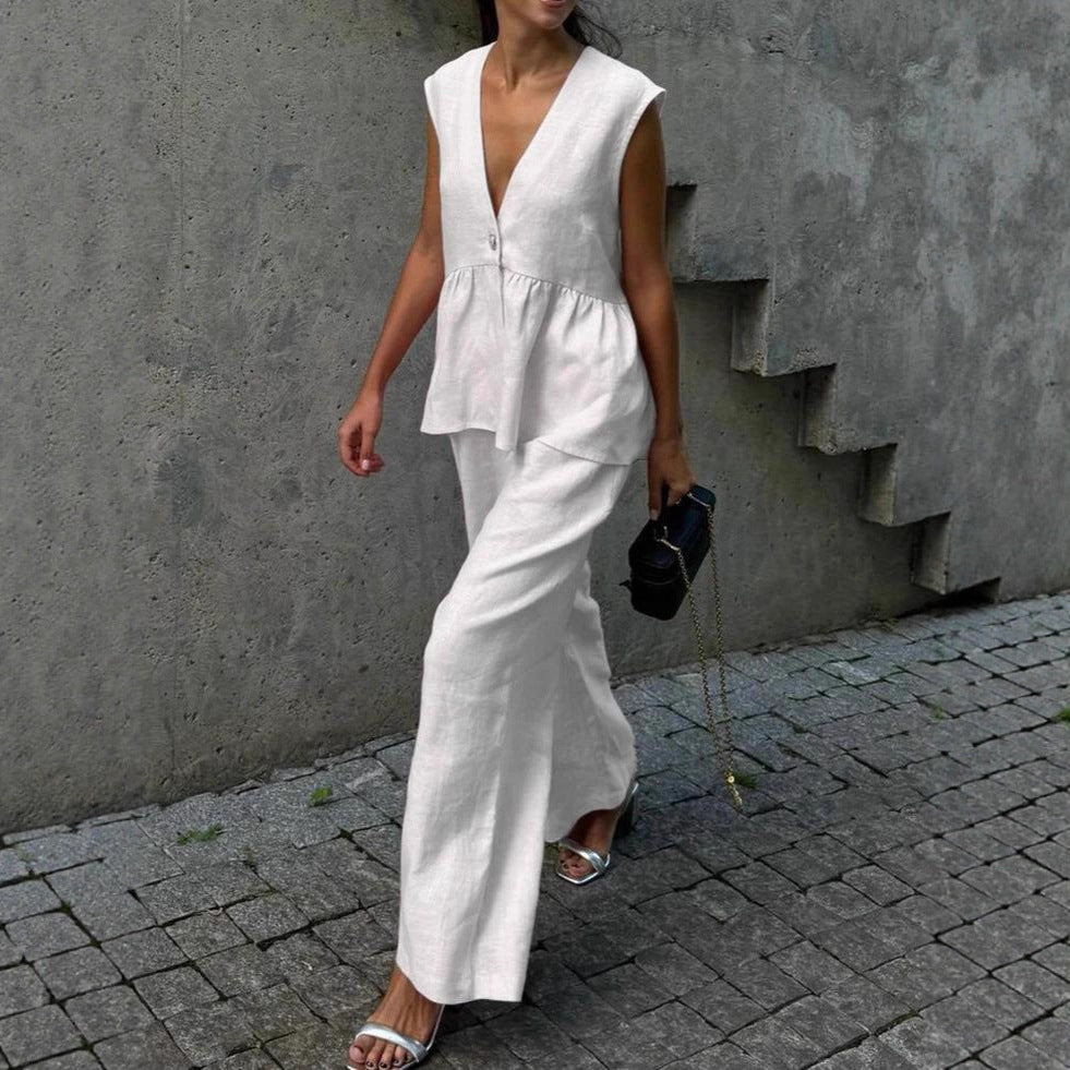 Kvinnor Elegant Linnebyxdress Mirla-Eva Jonsson