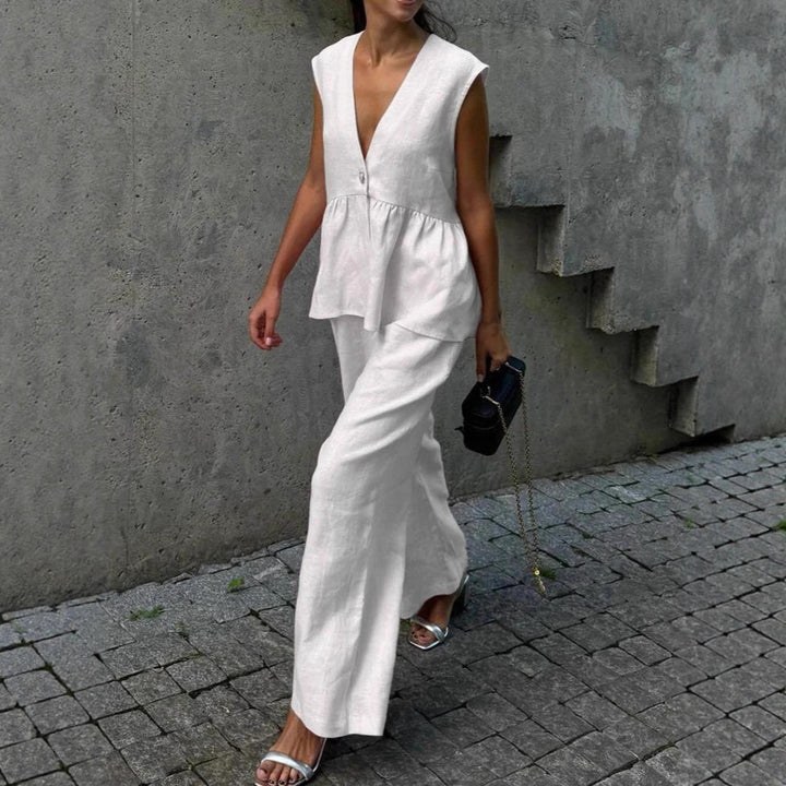 Kvinnor Elegant Linnebyxdress Mirla-Eva Jonsson