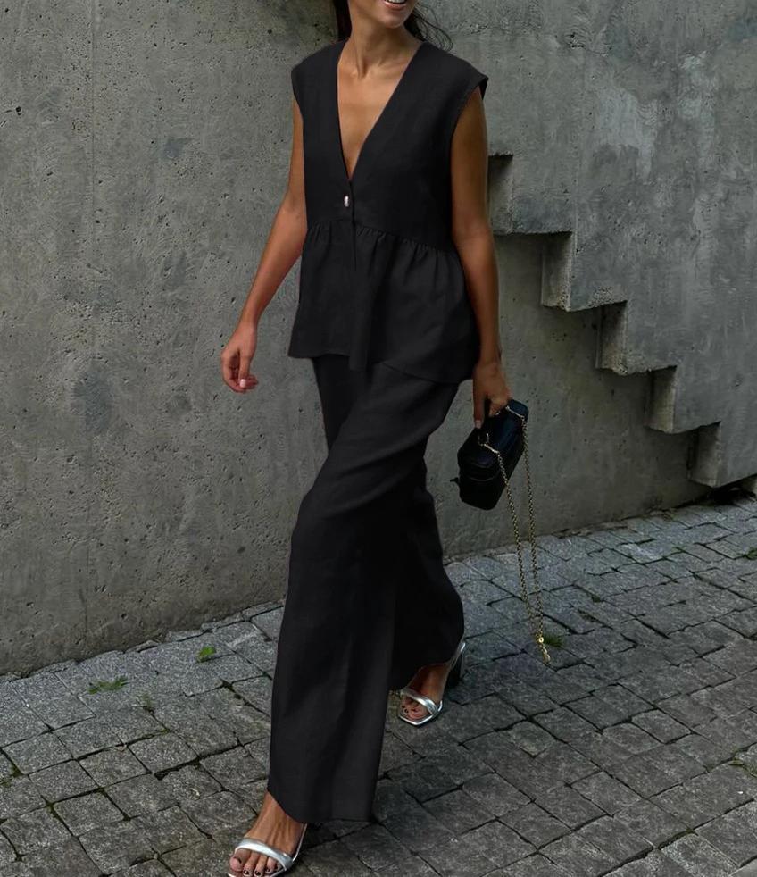 Kvinnor Elegant Linnebyxdress Mirla-Eva Jonsson
