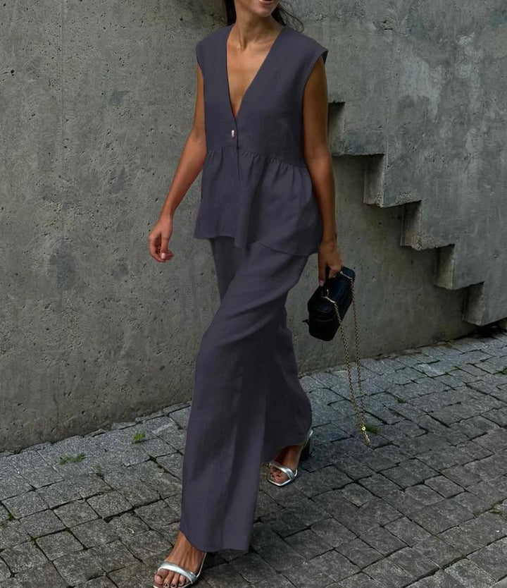 Kvinnor Elegant Linnebyxdress Mirla-Eva Jonsson