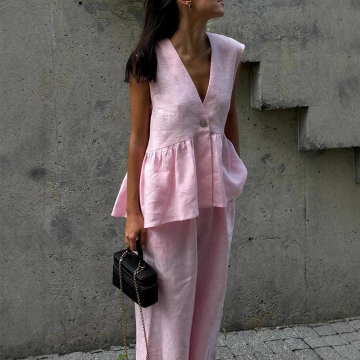 Kvinnor Elegant Linnebyxdress Mirla-Eva Jonsson