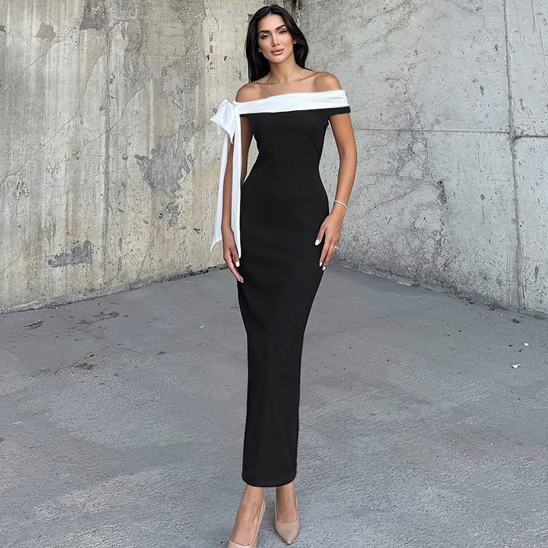 Kvinnor Elegant Maxikjol med Off-Shoulder Design och smal passform Mirla-Eva Jonsson