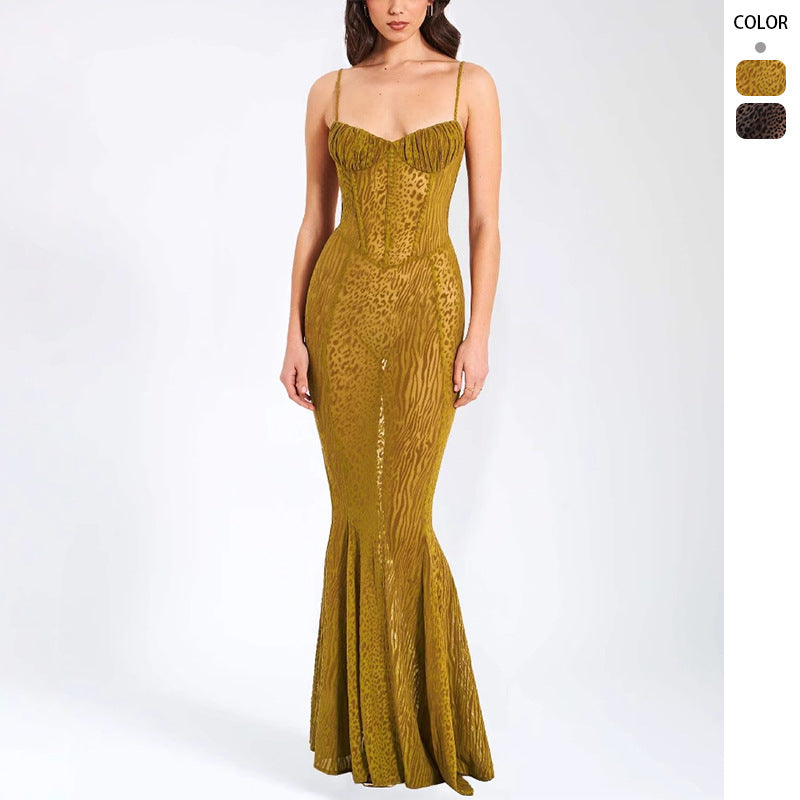 Kvinnor Elegant Mermaid Maxi Klänning med Fina Toppen och Figurnära Skärning Mirla-Eva Jonsson