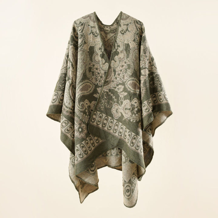 Kvinnor Elegant Poncho med Konstfullt Blommönster och Lyxig Känsla Mirla-Eva Jonsson