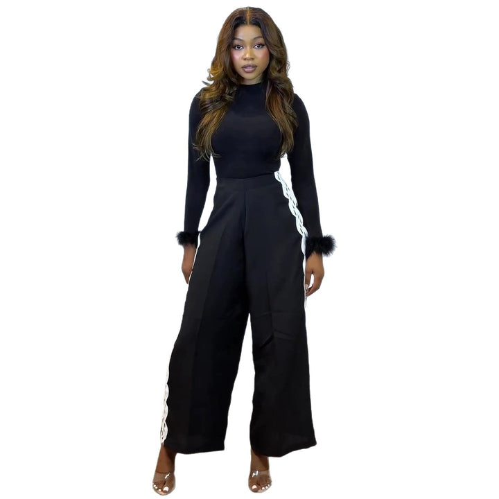 Kvinnor Elegant Set med figurnära topp och vid byxstil Mirla-Eva Jonsson