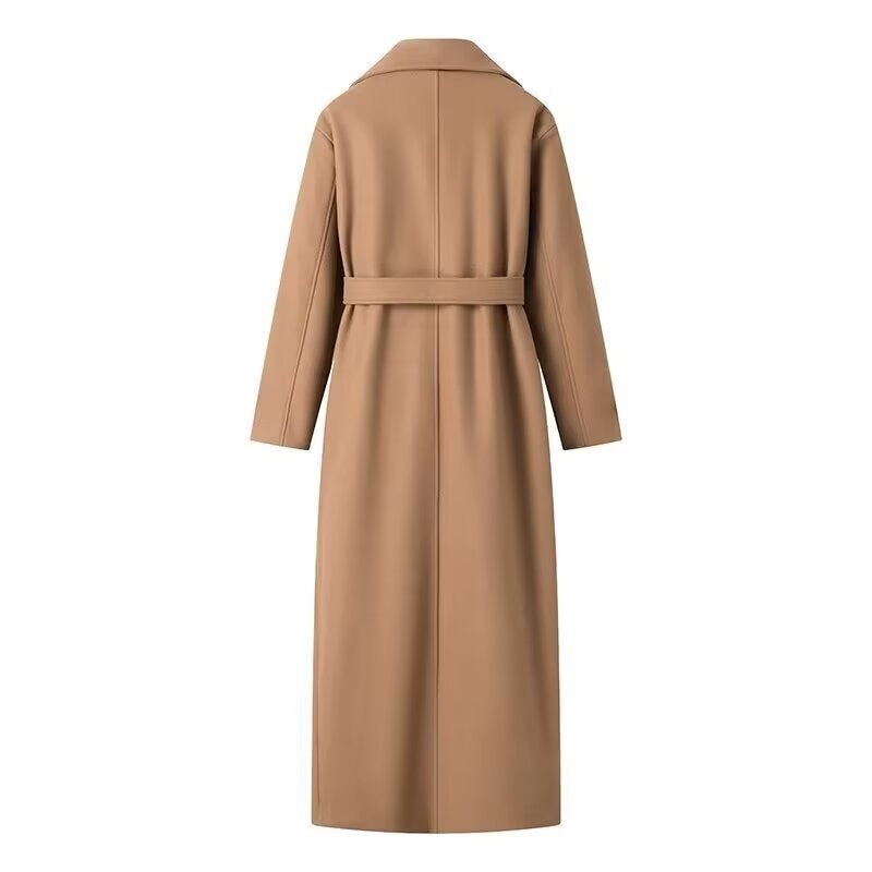 Kvinnor Elegant Trench Coat med Midjebälte och Dubbelknappslås Mirla-Eva Jonsson