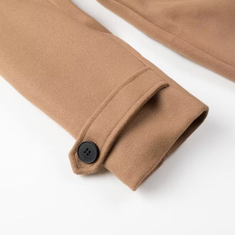 Kvinnor Elegant Trench Coat med Midjebälte och Dubbelknappslås Mirla-Eva Jonsson