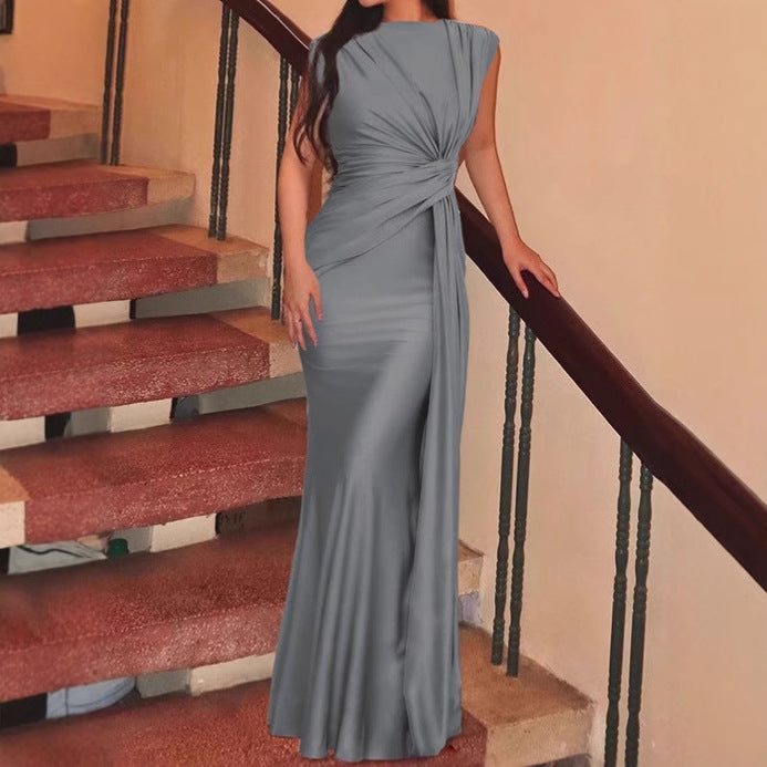 Kvinnor Elegant Wrap Maxiklänning med sidofrilldetalj Mirla-Eva Jonsson