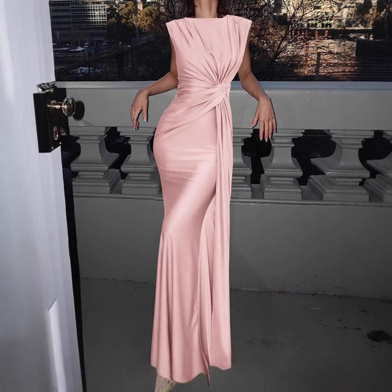 Kvinnor Elegant Wrap Maxiklänning med sidofrilldetalj Mirla-Eva Jonsson