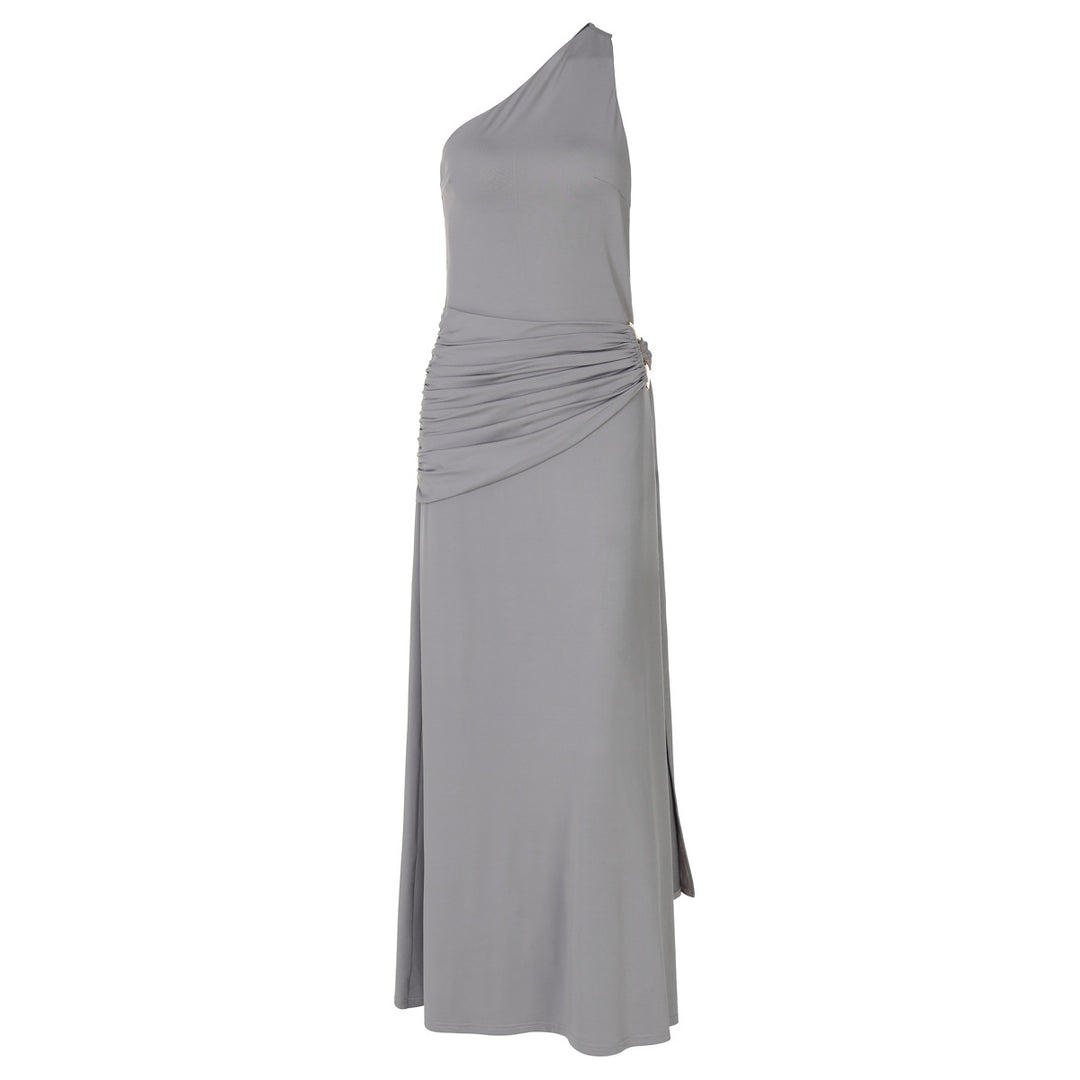 Kvinnor Elegant Wrapp Maxi Klänning med asymmetrisk skärning och draperingsdetaljer Mirla-Eva Jonsson