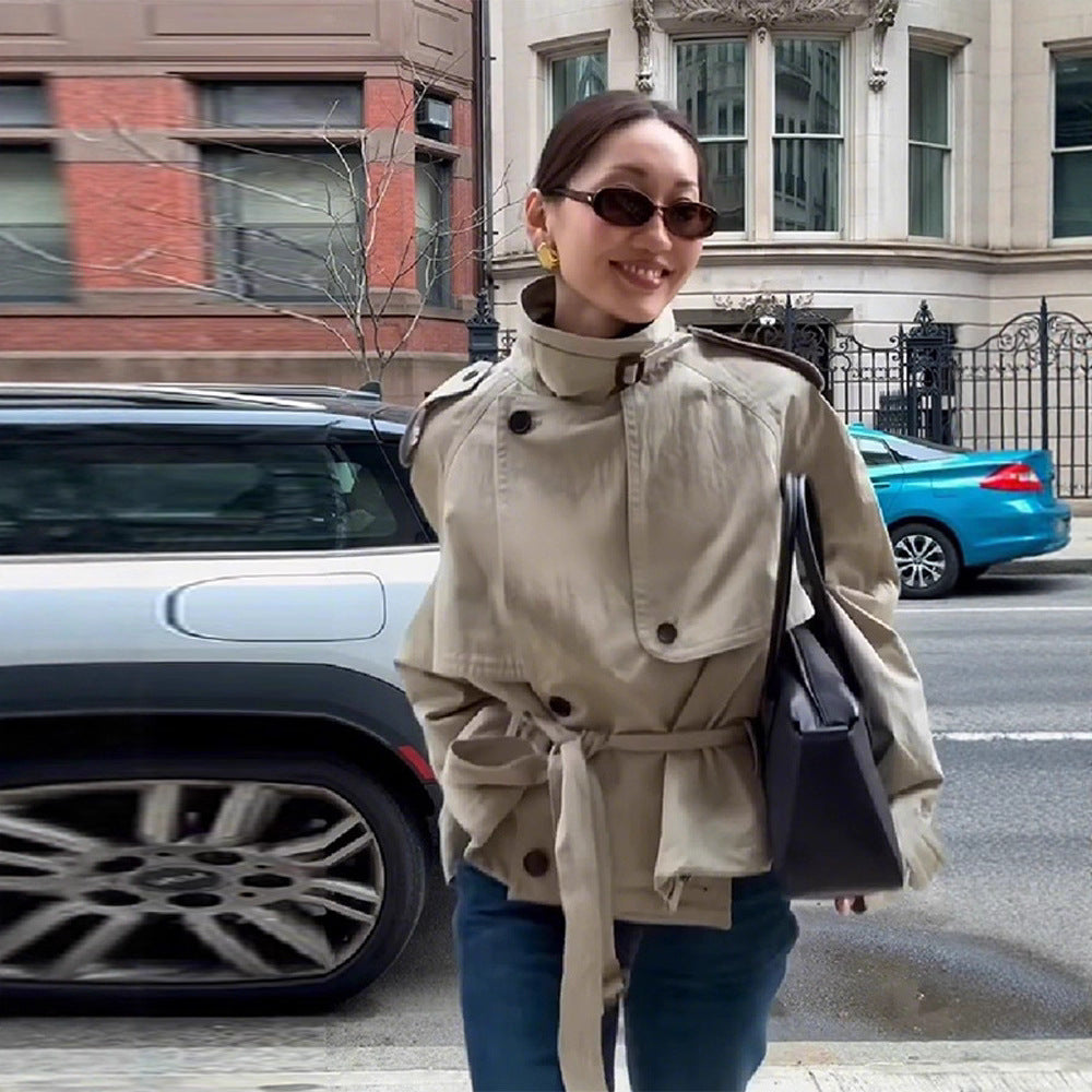 Kvinnor Fashionable oversized jacka med bälte Mirla-Eva Jonsson
