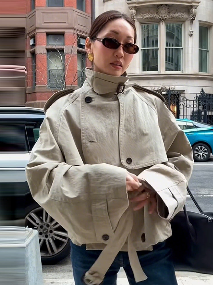 Kvinnor Fashionable oversized jacka med bälte Mirla-Eva Jonsson