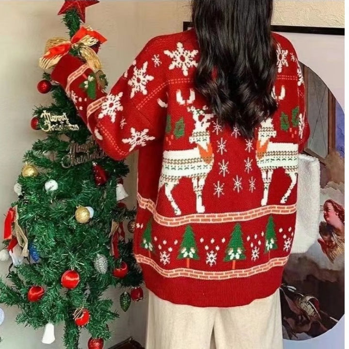 Kvinnor Festlig Vintertröja med Julmotiv Mirla-Eva Jonsson