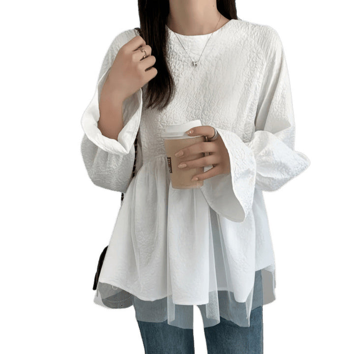 Kvinnor Flared Sleeve Peplum Blus Eva Jonsson-Eva Jonsson