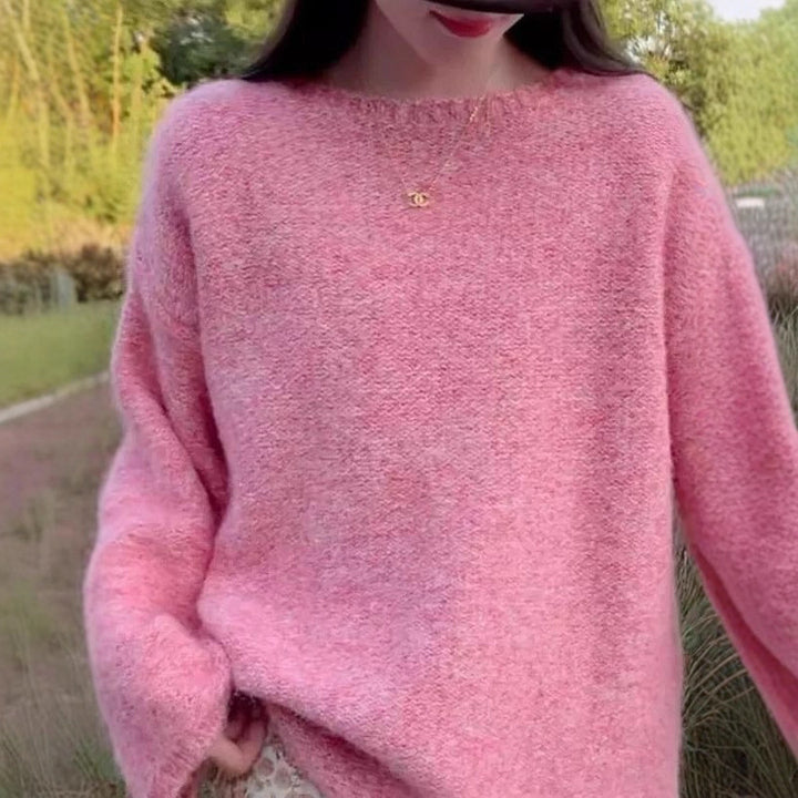 Kvinnor Fluffy Knit Tröja med Lös Passform Mirla-Eva Jonsson