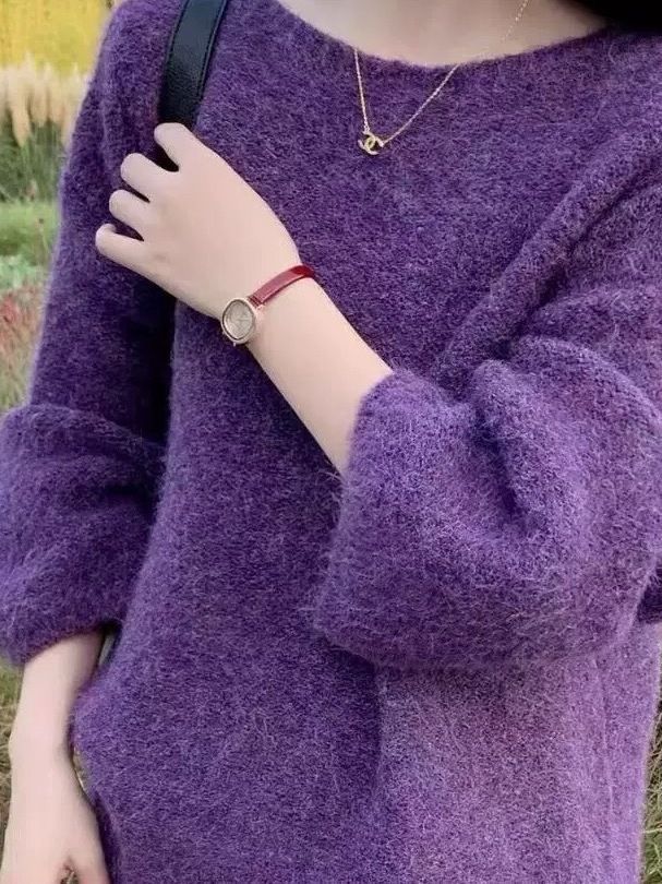 Kvinnor Fluffy Knit Tröja med Lös Passform Mirla-Eva Jonsson