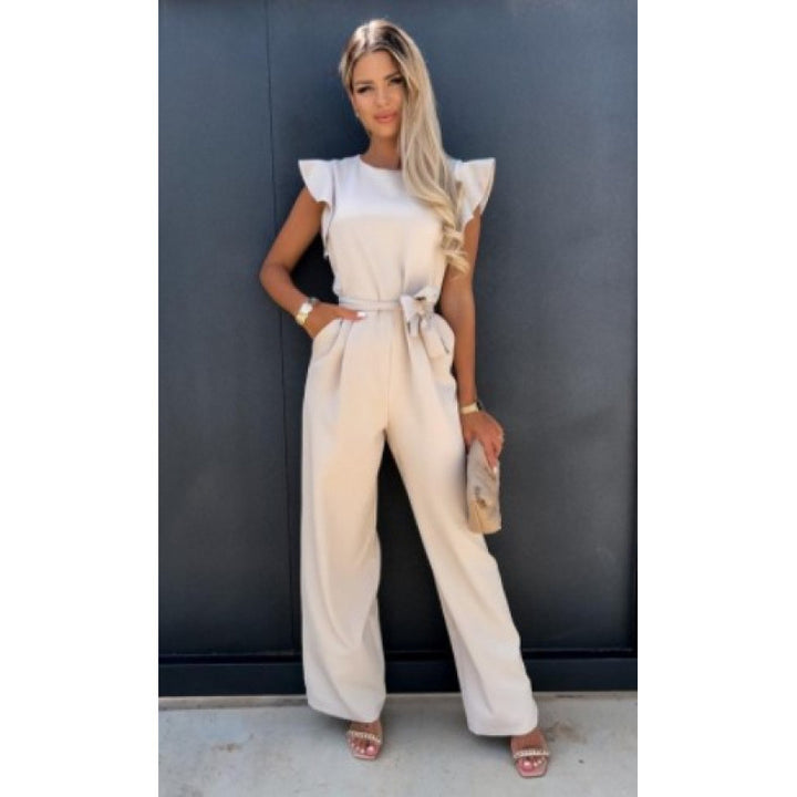 Kvinnor Flytande Vidbenad Jumpsuit med Ryschärm Eva Jonsson-Eva Jonsson