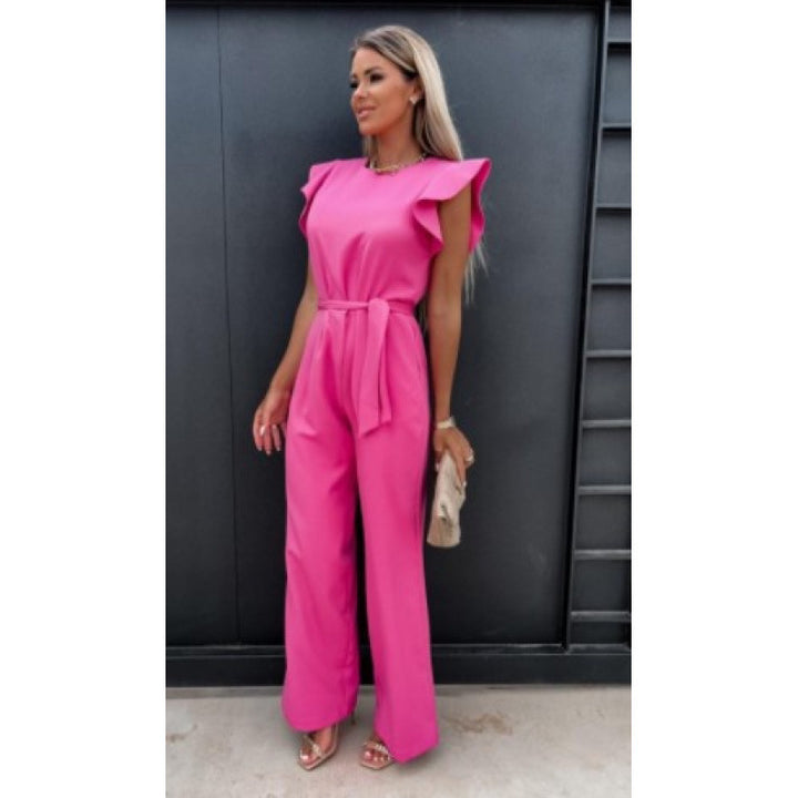 Kvinnor Flytande Vidbenad Jumpsuit med Ryschärm Eva Jonsson-Eva Jonsson
