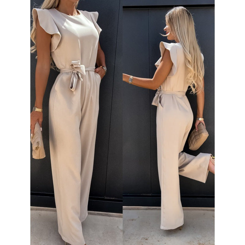 Kvinnor Flytande Vidbenad Jumpsuit med Ryschärm Eva Jonsson-Eva Jonsson