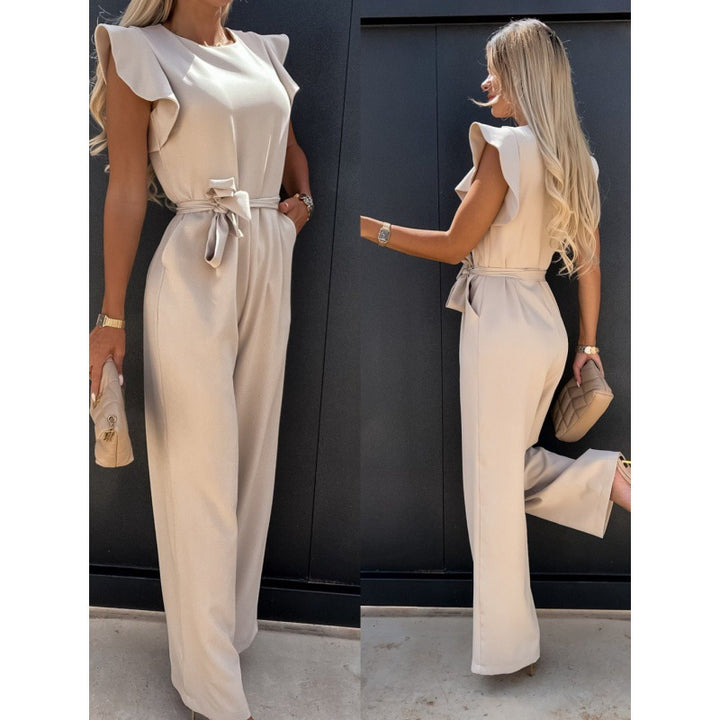 Kvinnor Flytande Vidbenad Jumpsuit med Ryschärm Eva Jonsson-Eva Jonsson