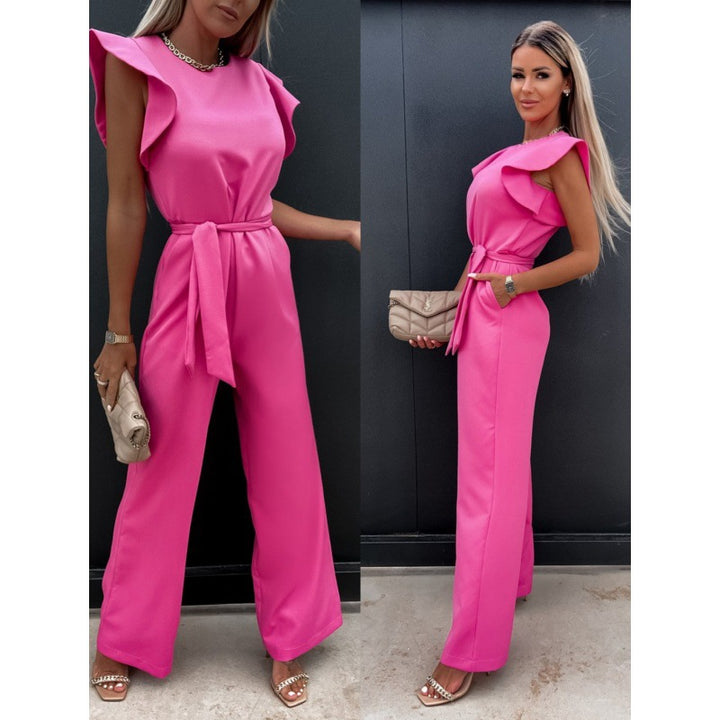 Kvinnor Flytande Vidbenad Jumpsuit med Ryschärm Eva Jonsson-Eva Jonsson