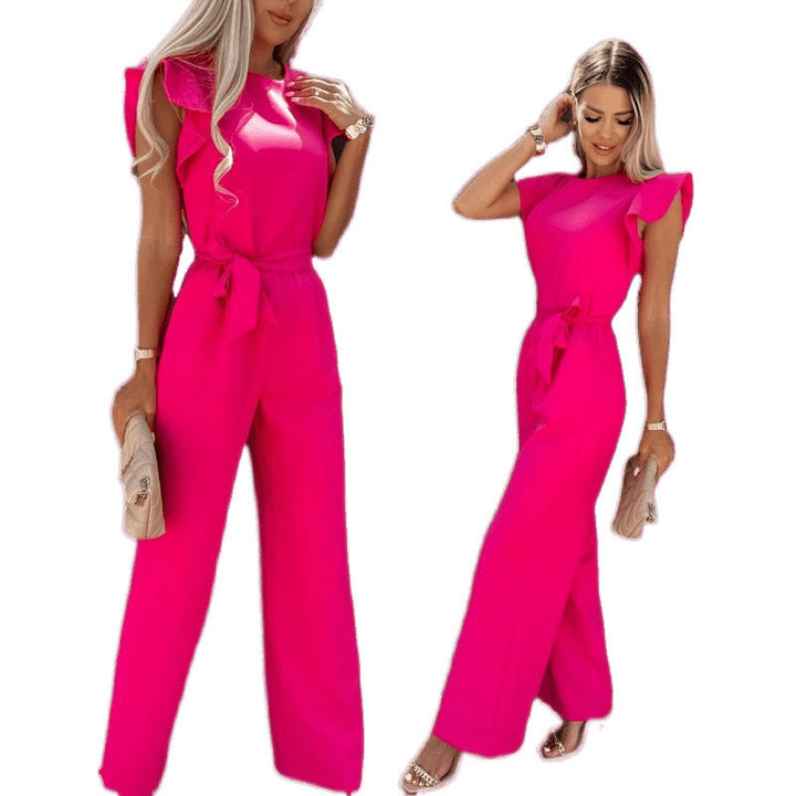 Kvinnor Flytande Vidbenad Jumpsuit med Ryschärm Eva Jonsson-Eva Jonsson