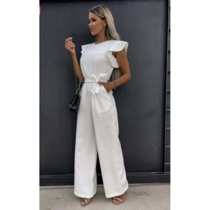 Kvinnor Flytande Vidbenad Jumpsuit med Ryschärm Eva Jonsson-Eva Jonsson