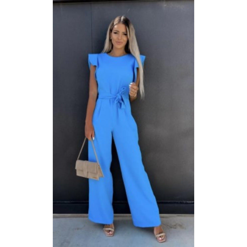 Kvinnor Flytande Vidbenad Jumpsuit med Ryschärm Eva Jonsson-Eva Jonsson