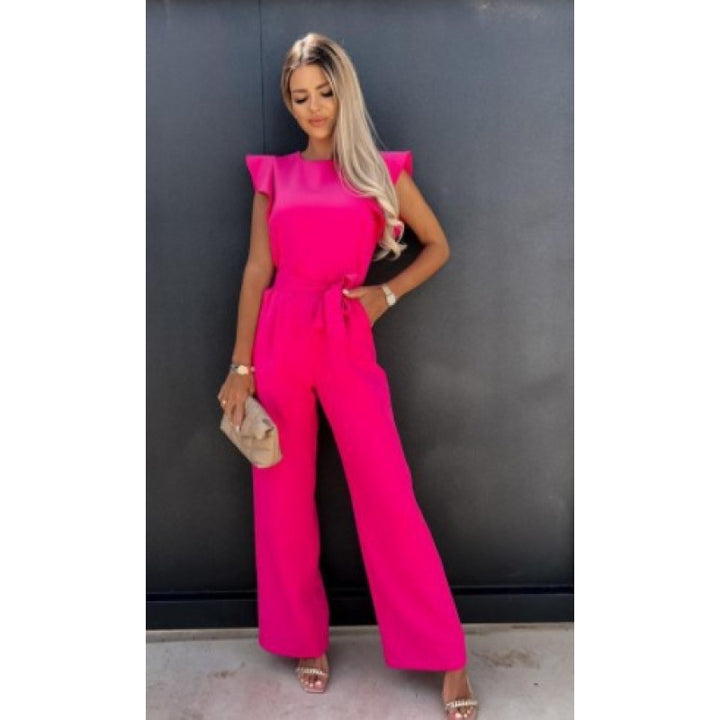 Kvinnor Flytande Vidbenad Jumpsuit med Ryschärm Eva Jonsson-Eva Jonsson