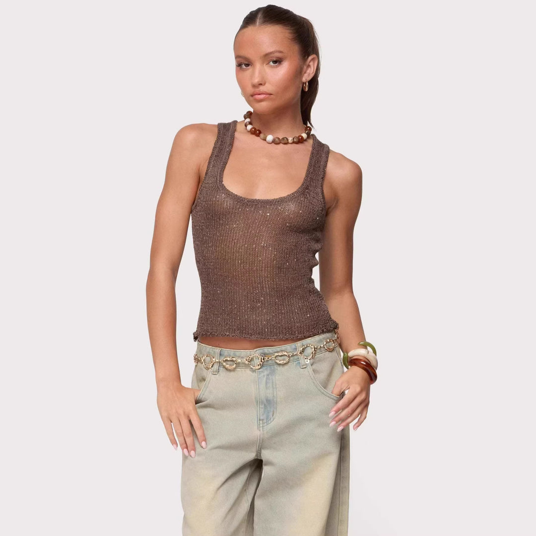 Kvinnor Glamoröst Glittrande Tanktop Mirla-Eva Jonsson