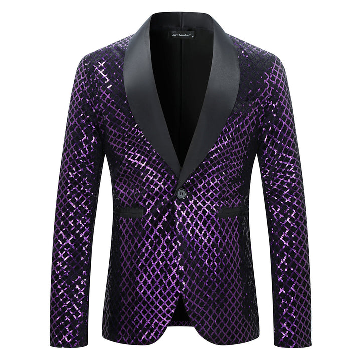 Kvinnor Glamourösa Paljett-Blazer med elegant Satin-Revers Mirla-Eva Jonsson
