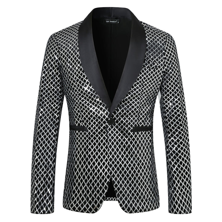 Kvinnor Glamourösa Paljett-Blazer med elegant Satin-Revers Mirla-Eva Jonsson