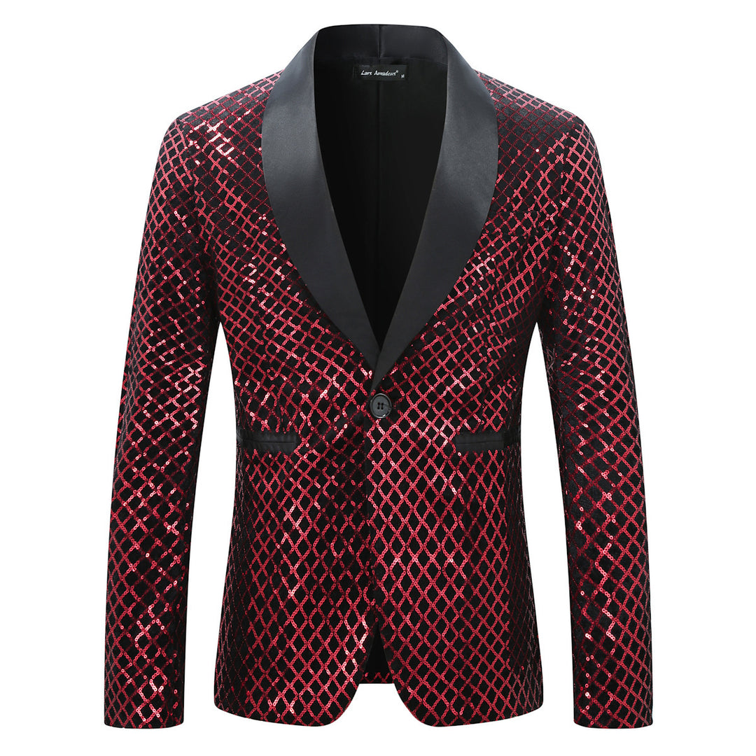 Kvinnor Glamourösa Paljett-Blazer med elegant Satin-Revers Mirla-Eva Jonsson
