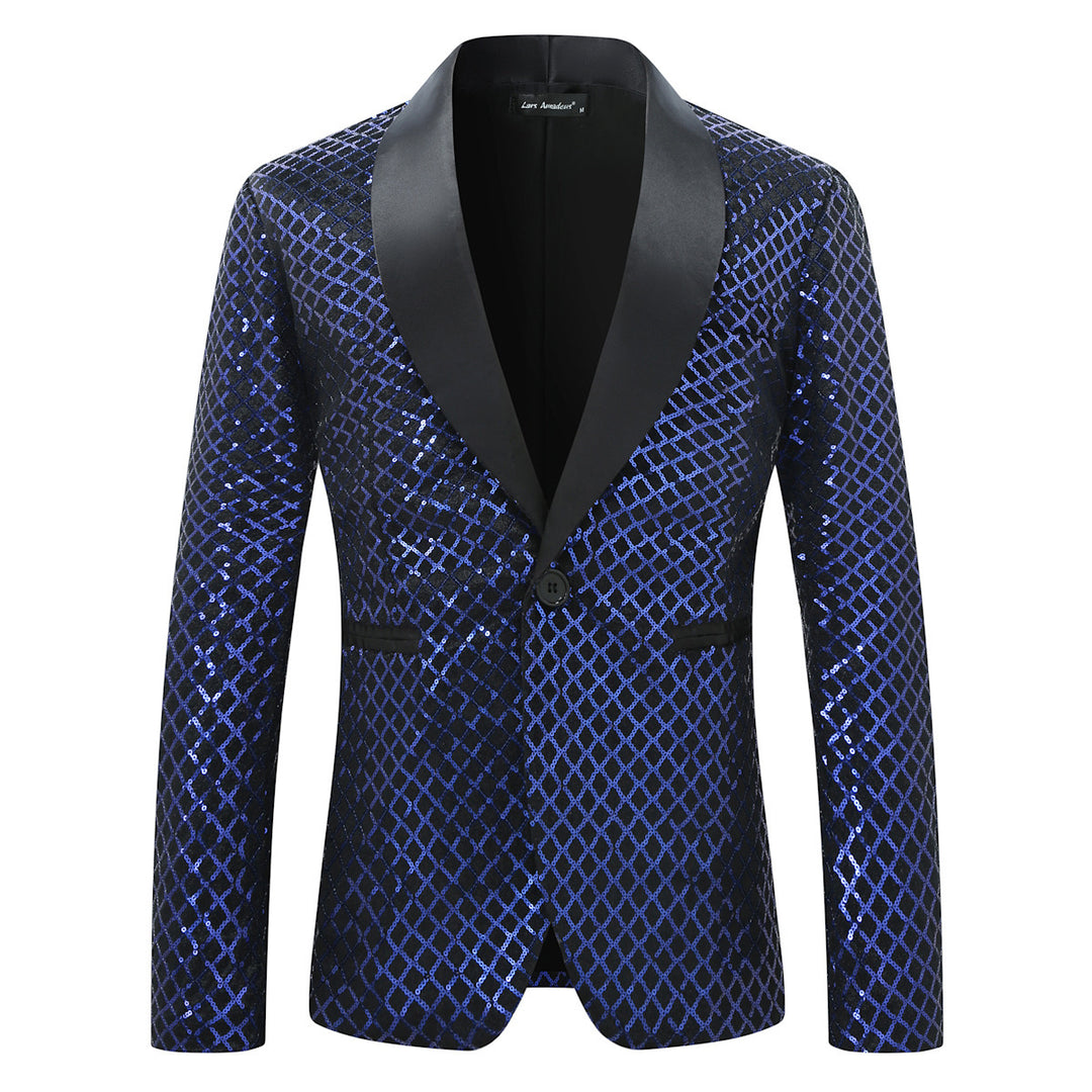 Kvinnor Glamourösa Paljett-Blazer med elegant Satin-Revers Mirla-Eva Jonsson