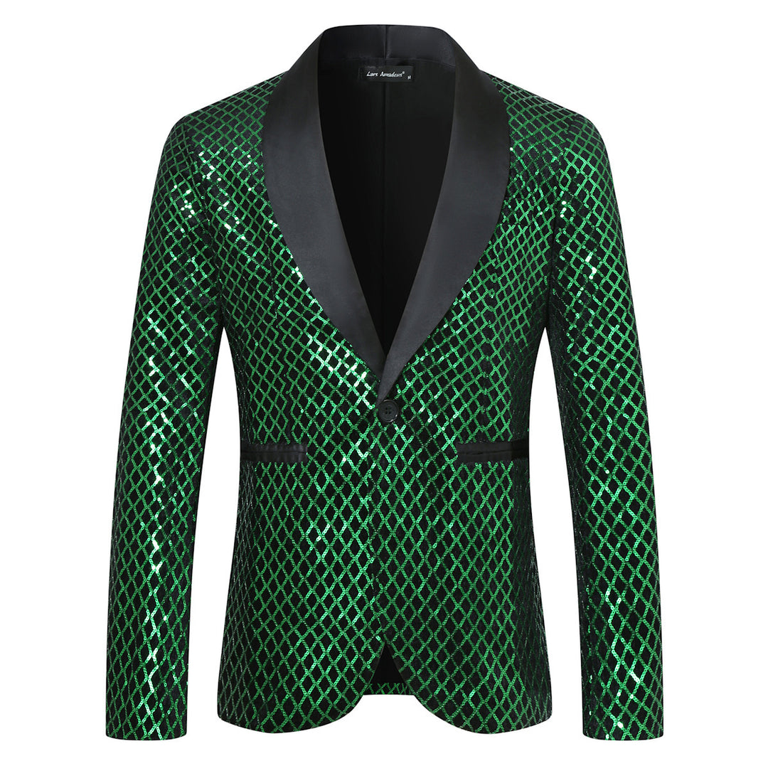 Kvinnor Glamourösa Paljett-Blazer med elegant Satin-Revers Mirla-Eva Jonsson