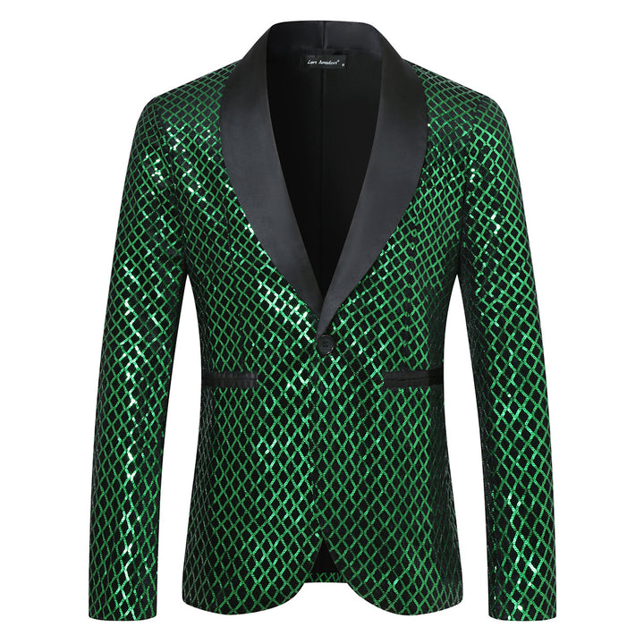 Kvinnor Glamourösa Paljett-Blazer med elegant Satin-Revers Mirla-Eva Jonsson