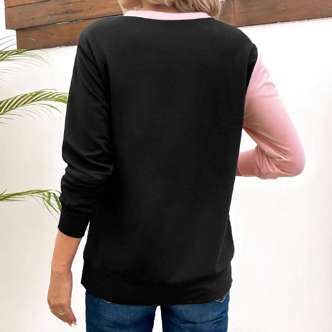 Kvinnor Glittrande Sweatshirt med asymmetrisk Färgdesign Mirla-Eva Jonsson