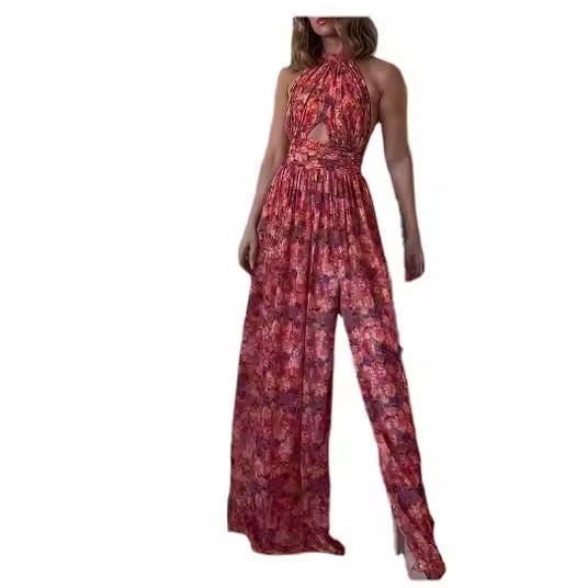 Kvinnor Halter Maxi Klänning med Spännande U-cut och Flödande Kjol Mirla-Eva Jonsson