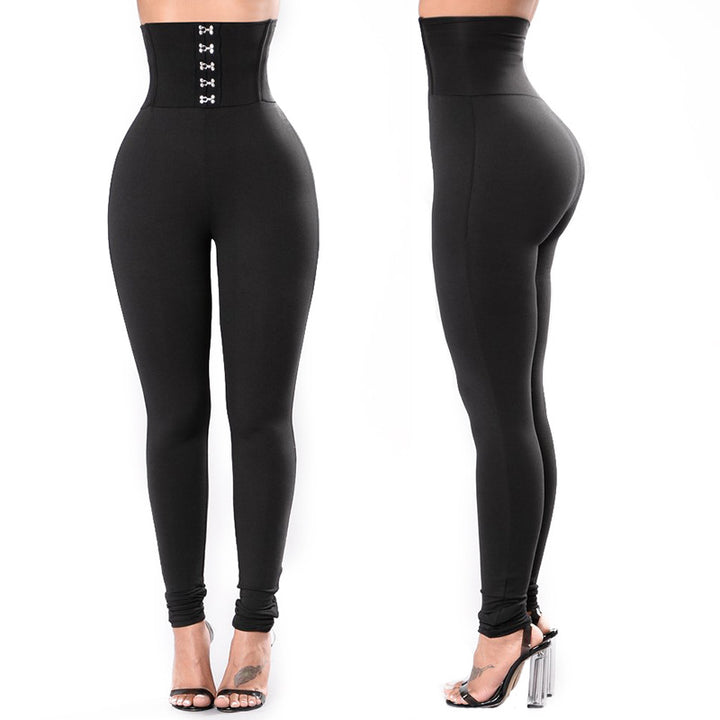 Kvinnor Höga leggings med dekorativ knappdesign Mirla-Eva Jonsson