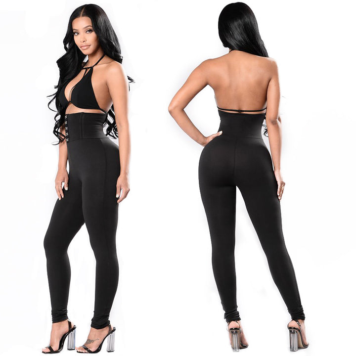 Kvinnor Höga leggings med dekorativ knappdesign Mirla-Eva Jonsson