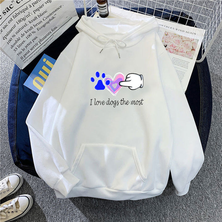 Kvinnor Hoodie med Kärleksfull Hunddesign Mirla-Eva Jonsson