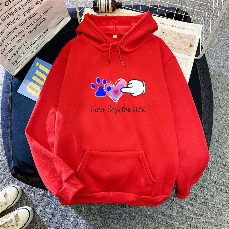 Kvinnor Hoodie med Kärleksfull Hunddesign Mirla-Eva Jonsson