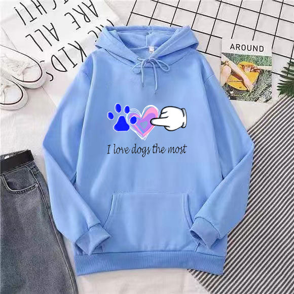 Kvinnor Hoodie med Kärleksfull Hunddesign Mirla-Eva Jonsson