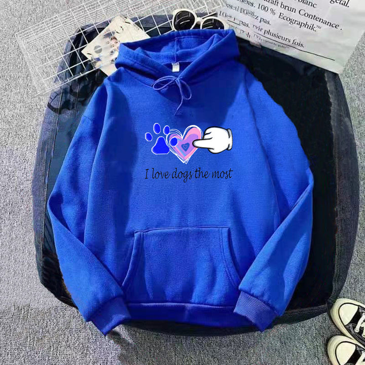 Kvinnor Hoodie med Kärleksfull Hunddesign Mirla-Eva Jonsson