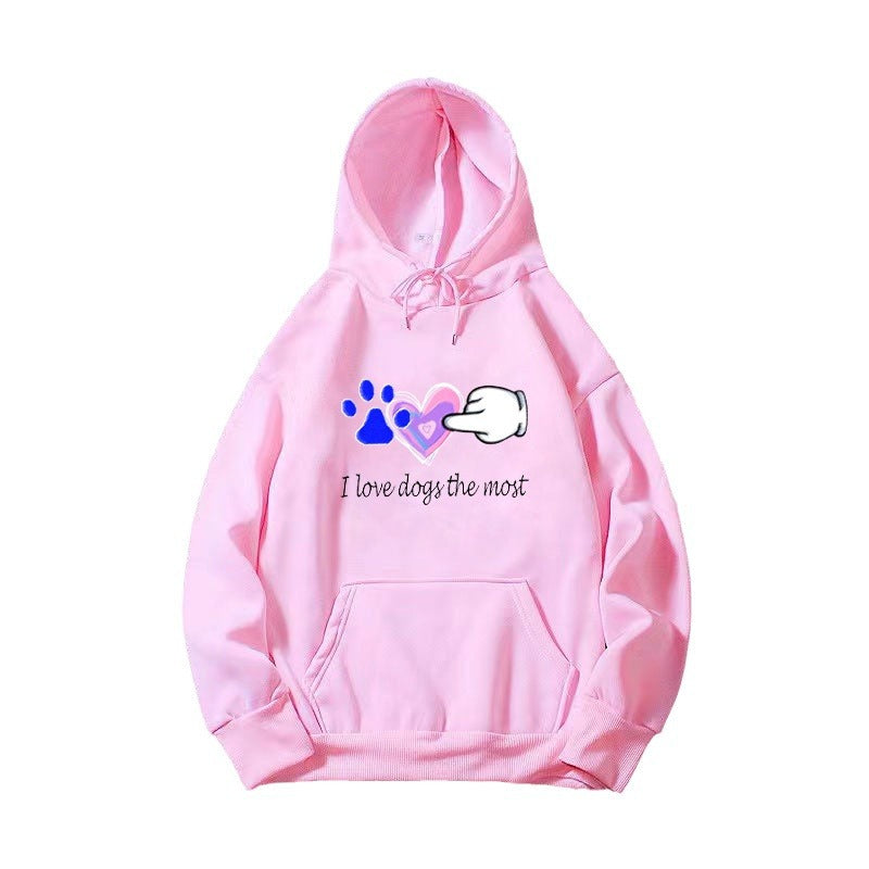 Kvinnor Hoodie med Kärleksfull Hunddesign Mirla-Eva Jonsson