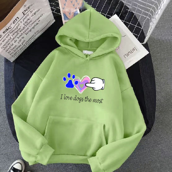 Kvinnor Hoodie med Kärleksfull Hunddesign Mirla-Eva Jonsson