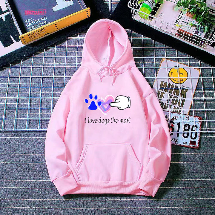 Kvinnor Hoodie med Kärleksfull Hunddesign Mirla-Eva Jonsson