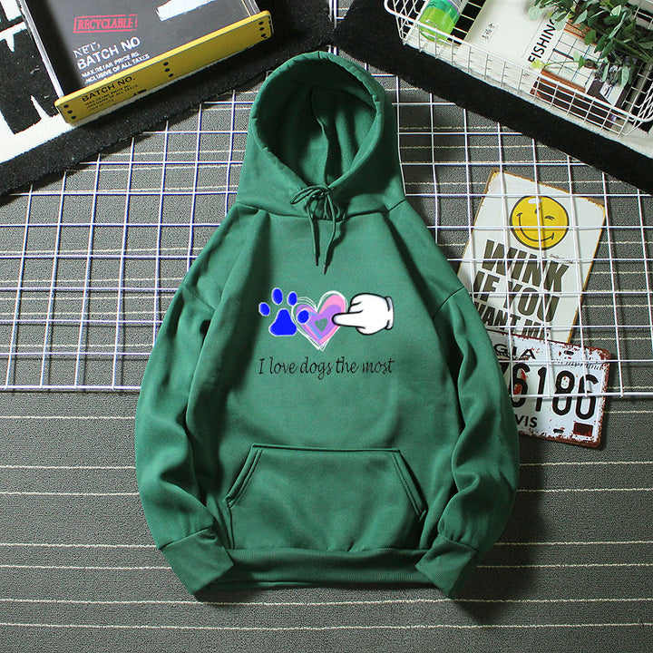 Kvinnor Hoodie med Kärleksfull Hunddesign Mirla-Eva Jonsson