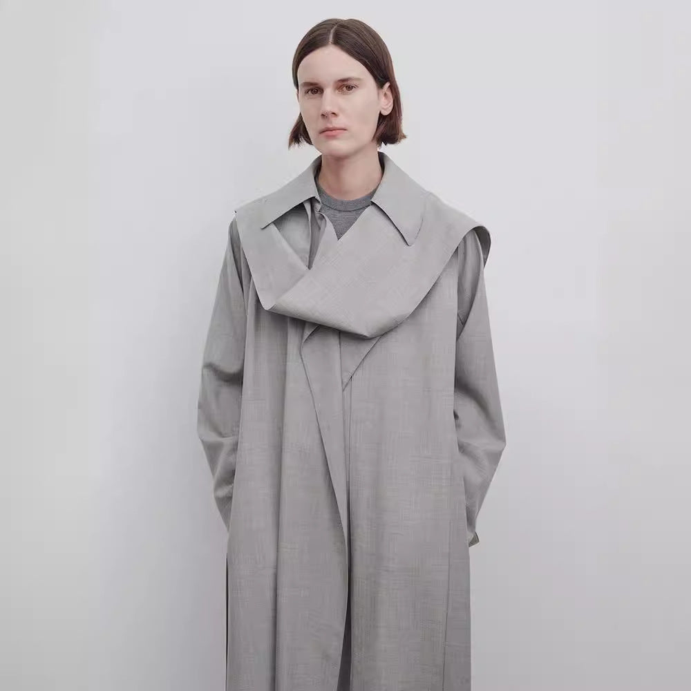 Kvinnor Lång Oversized Trench Coat med Brett Krage Mirla-Eva Jonsson